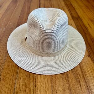 Cream Woven Fedora Hat
